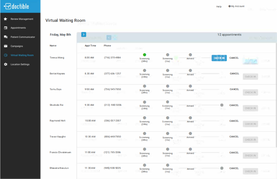 NextGen Office Virtual Waiting Room Dashboard_Arrival Indicator