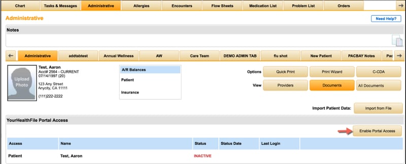 Patient portal software