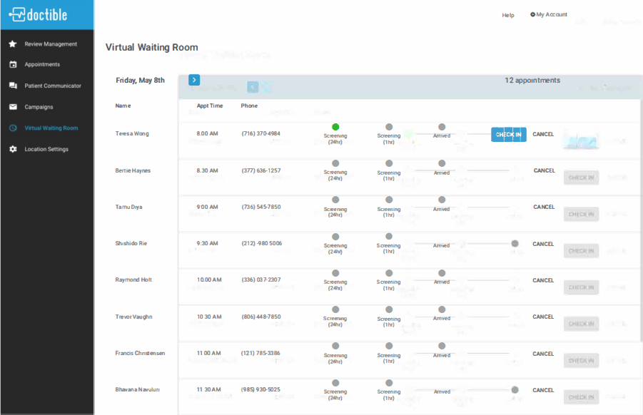 NextGen Office Virtual Waiting Room Dashboard_Arrival Indicator
