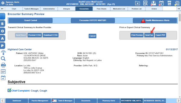 NextGen Office cloud emr faxing a copy of a patients note