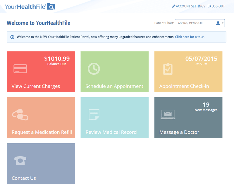 NextGen Office patient portal home page