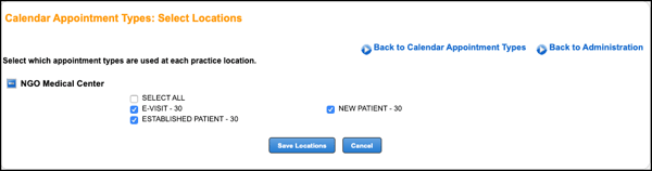 Configure the NextGen Office EHR Appointment Location Types