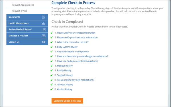 Complete Appointment Check Process on the NextGen Office portal