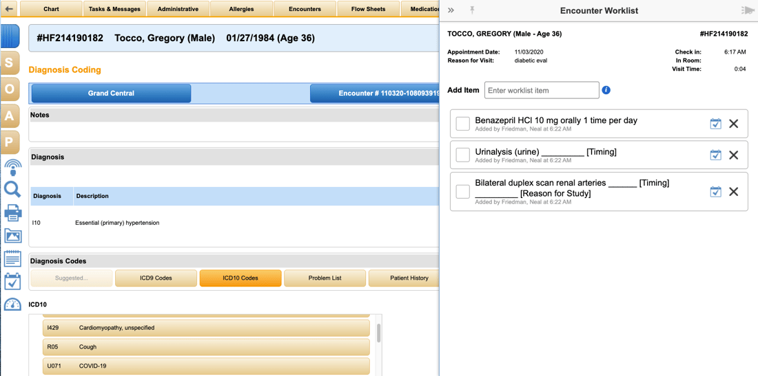 Encounter Worklist in NextGen Office EHR