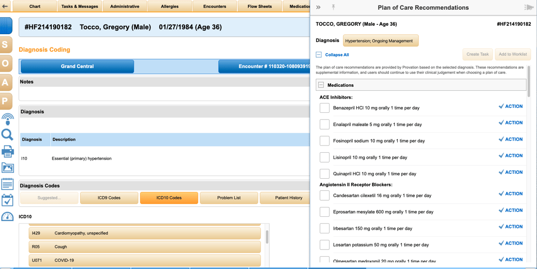 Plan of Care Recommendations in NextGen Office EHR clinical decision support module
