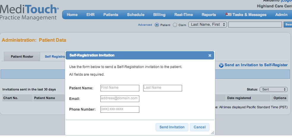 MediTouch Patient Portal Self Registration