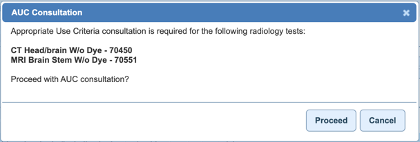 In NextGen Office you'll be prompted to proceed for the required AUC