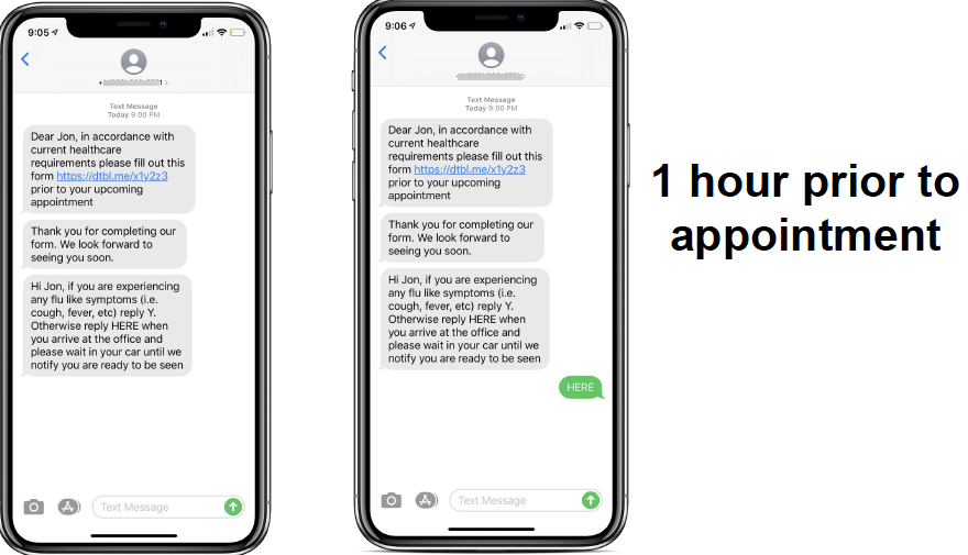NextGen Office Virtual Waiting Room Text Msg 1 Hr Prior to appt