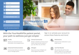 Patient Portal Log in screen
