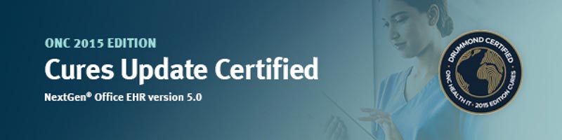 NextGen Office cloud based EHR is certified for the 21st Century Cures Act