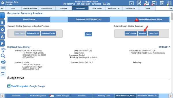 NextGen Office cloud emr faxing a copy of a patients note