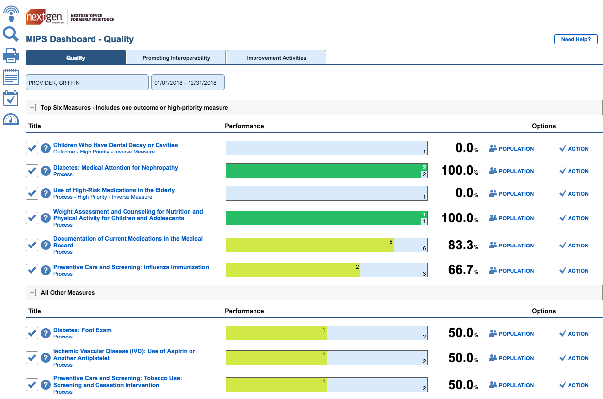 New Quality Dashboard in NextGen Office